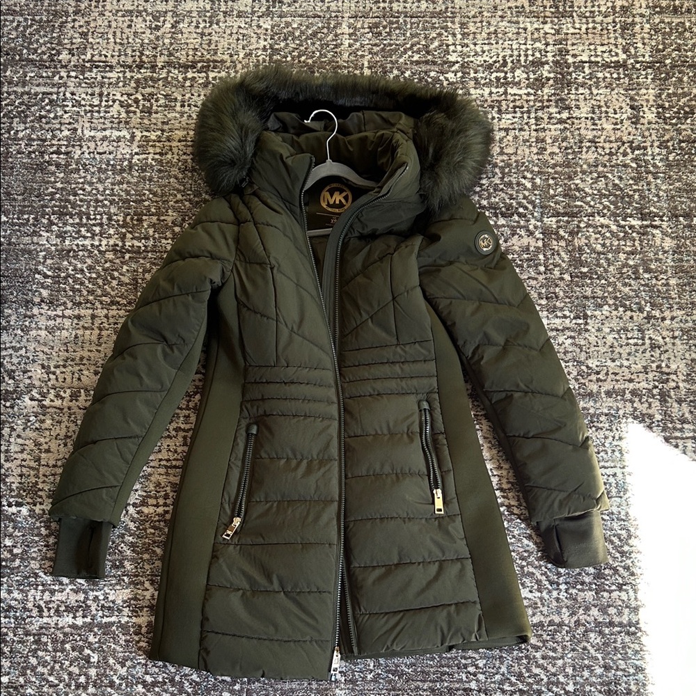 *SOLD*
Michael Kors Dark Green Quilted Jacket